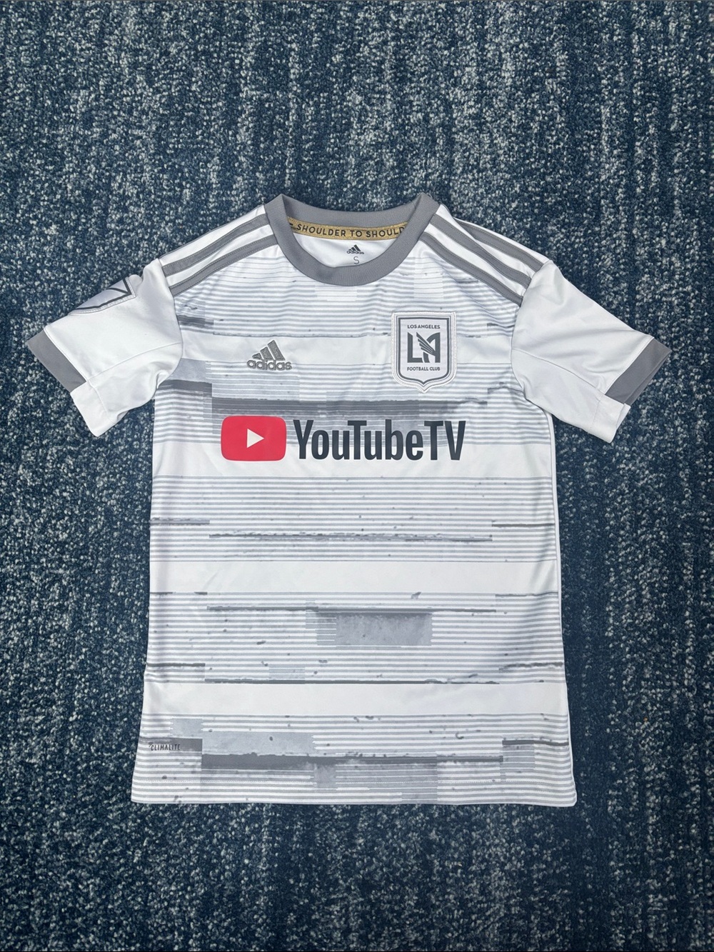 adidas Youth Small 2020-2021 LAFC White and Gray Away Soccer Jersey - Picture 1 of 1
